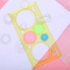Children's multi-functional ruler set: Versatile and colorful ruler, educational magic, geometric shape drawing template ruler for primary school students details Picture